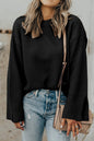 Textured Round Neck Long Sleeve Sweater