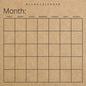 Blank Calendar: Kraft Brown Paper, Undated Planner for Organizing, Tasks, Goals, Scheduling, DIY Calendar Book - Paperback