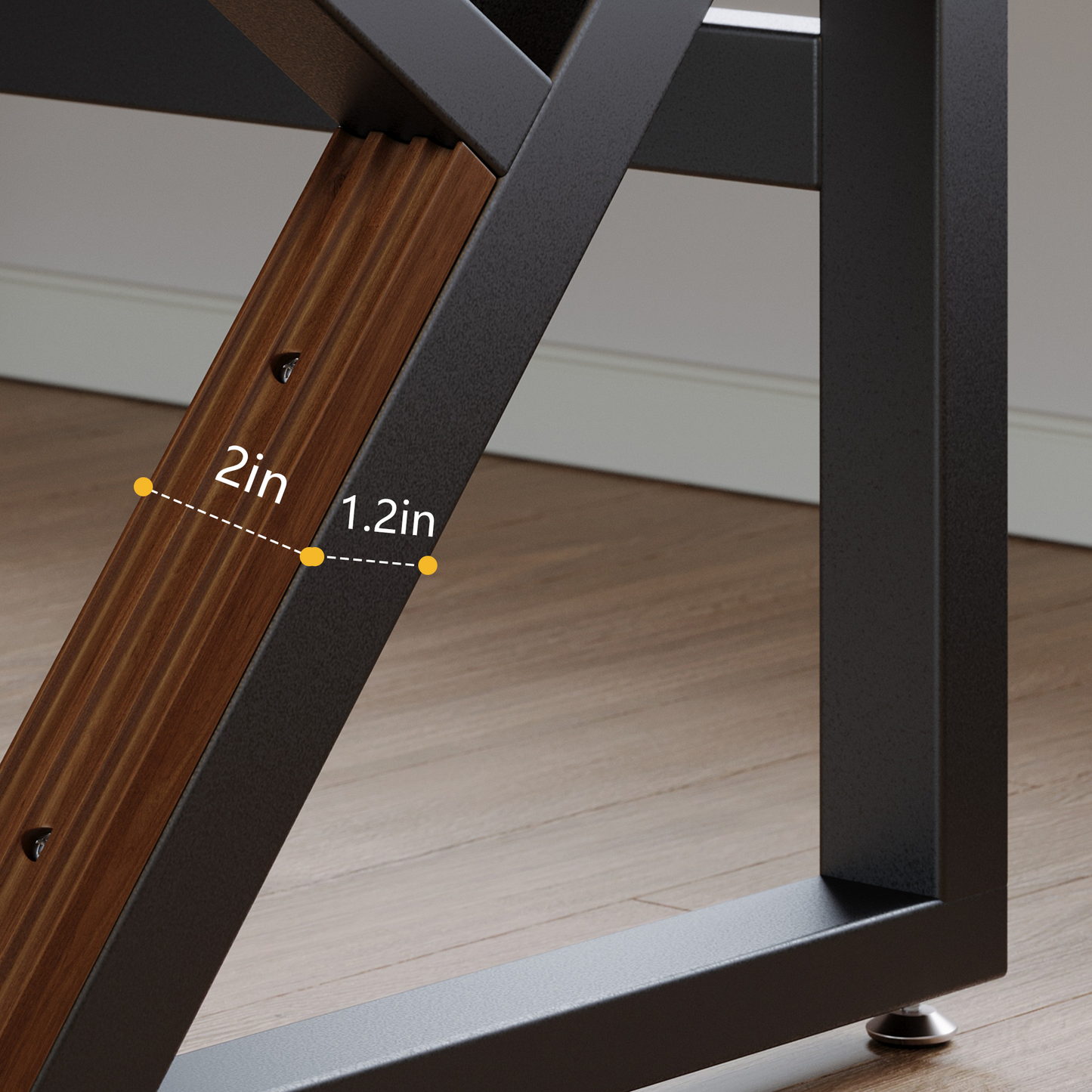 Solid Wood 63-Inch Extra Long Desk,Thickened Desk,Two Person Double Desk for ...