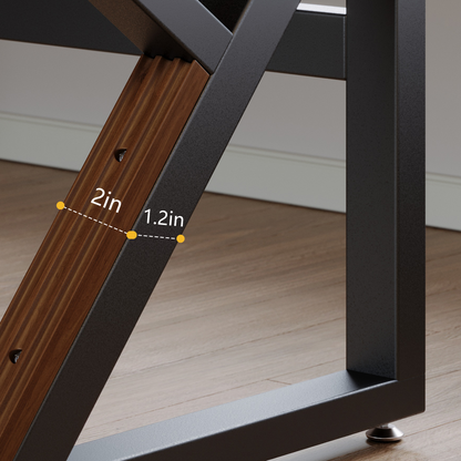 Solid Wood 63-Inch Extra Long Desk,Thickened Desk,Two Person Double Desk for ...
