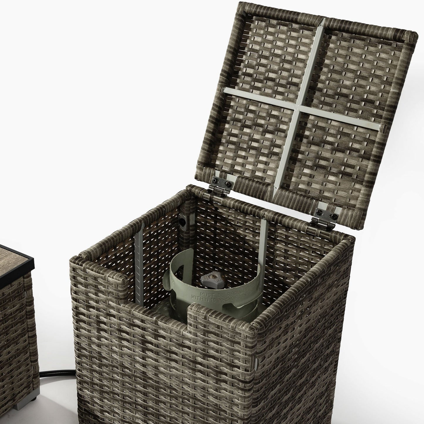 32' Propane Gas Fire Pit Table with Propane Tank Cover, 50000 BTU Rectangular