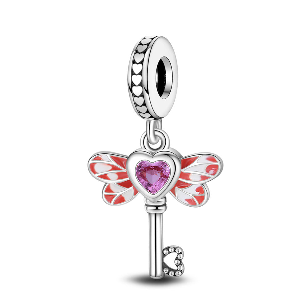 Retro Heart Lock Key Pendant Accessory