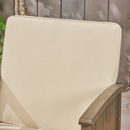 Outdoor Dining Set Acacia Wood 5 Piece Round Table