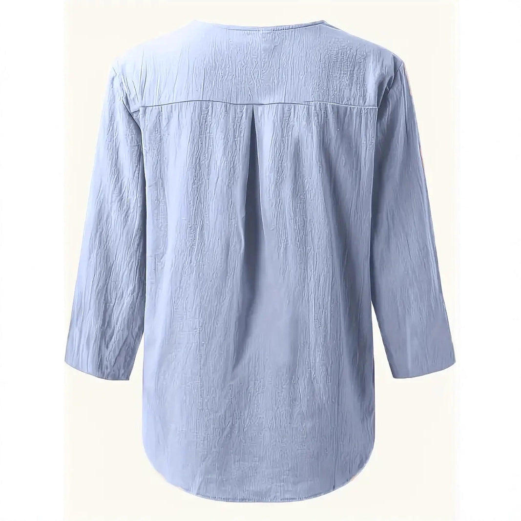 Womens Mid-length Casual Shirtversatile And Lightweight