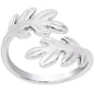 Rhodium Plated Budding Leaves Toe Ring