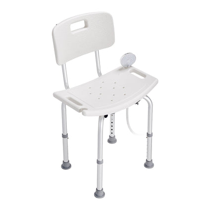 Shower Chair Aluminum 350lb Capacity Adjustable Head Rest
