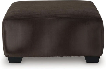 Ottoman Dark Brown Textured Stripe Statement Piece