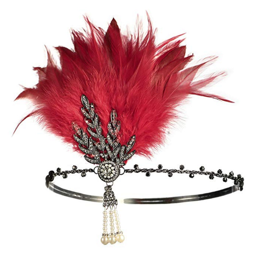 Masquerade Feather Headpiece Cross-Border Vintage Hair Band In European And American Style