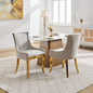 Chenille Dining Chairs, Modern Style with Curved Gold - Plated Legs & Rivet