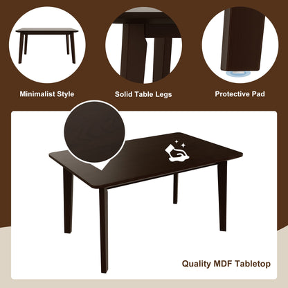 Rustic 5-Piece Dining Set - 1 Solid Wood Table + 4 Upholstered Chairs,