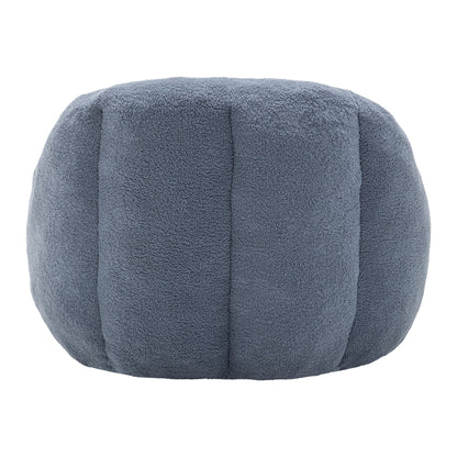 Bean Bag Chair Plush Faux Fur Light Blue Memory Foam Ergonomic Armrests 37.4 In