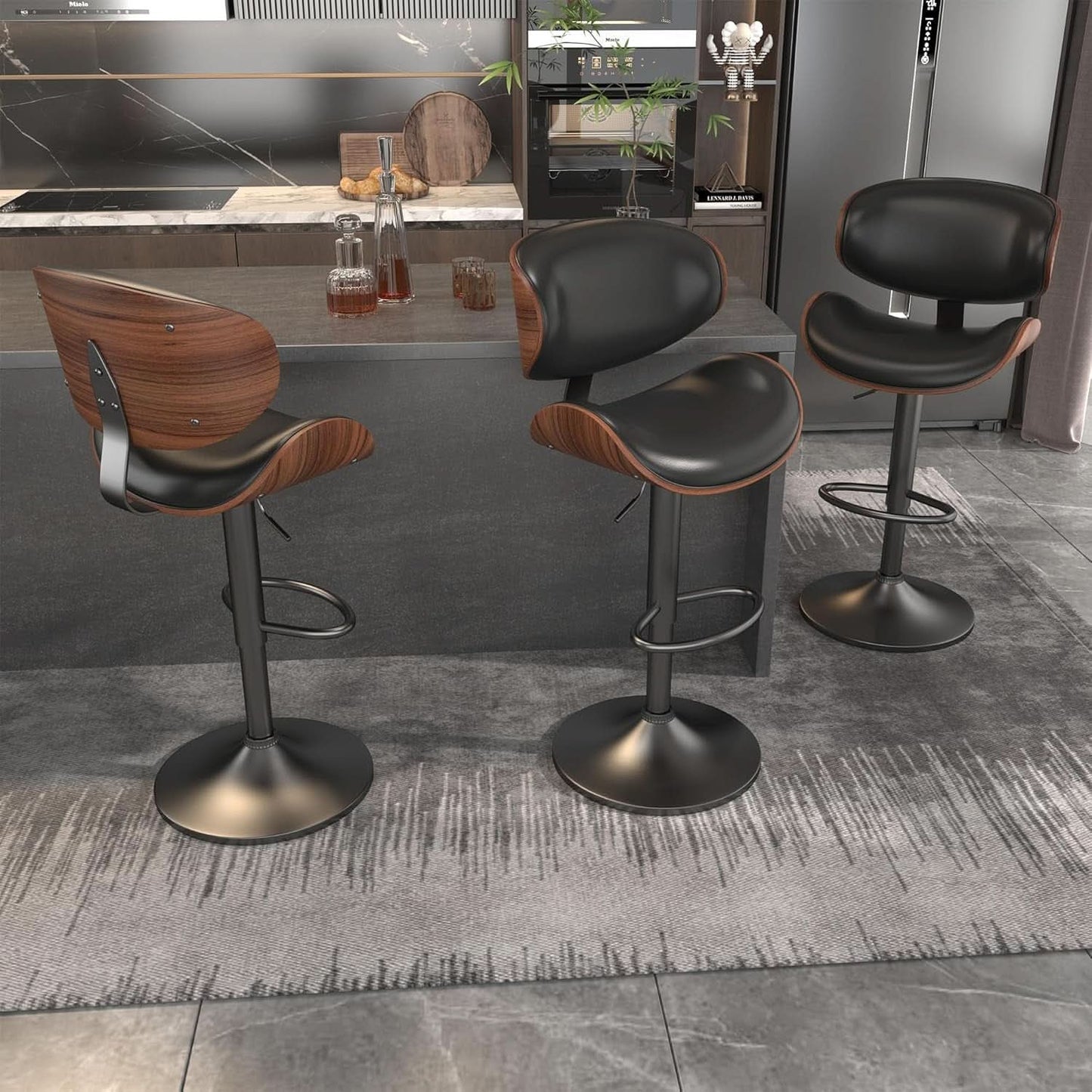 Mid Century Modern Bar Stools Set of Three