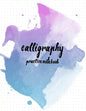 Calligraphy Practice NoteBook: Hand Lettering: Calligraphy Workbook: Watercolor blue: (Training, Exercises and Practice: Lettering calligraphy. Calli - Paperback