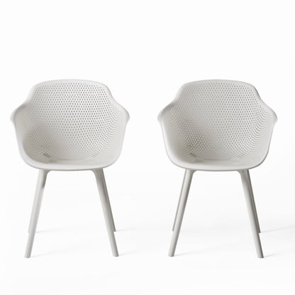 Accent Chair Minimalist White Polypropylene Diamond 24