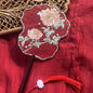 Ancient Style Fan Chinese Style Hanfu Dance Shooting Long Handled Embroidered Classical Double Sided Fan Female Decorative Fan