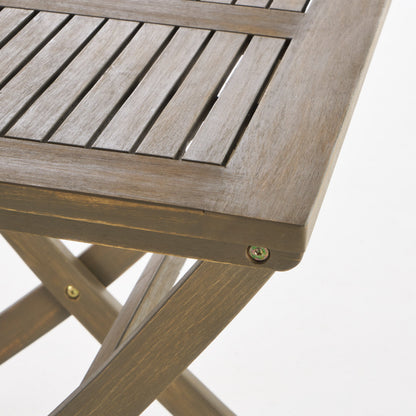 Outdoor Bistro Table Folding Acacia Wood Gray 25.5