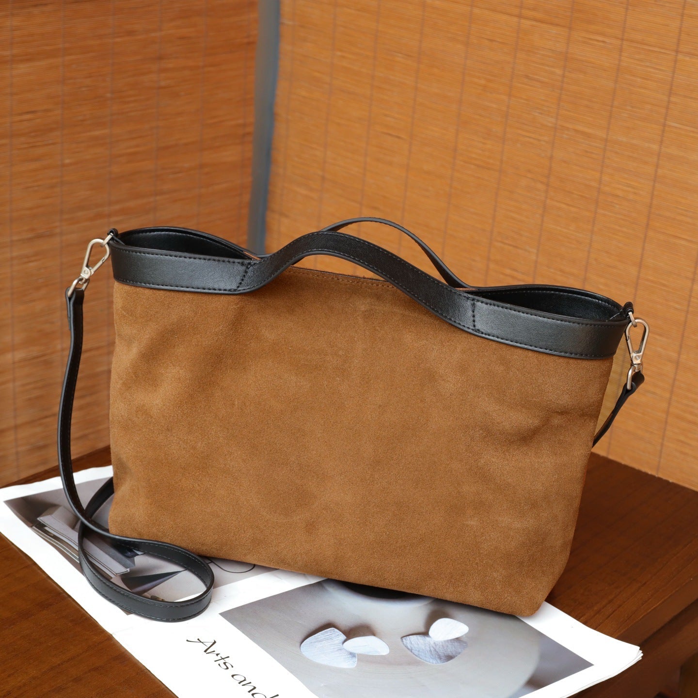 Autumn And Winter New Matte Cowhide Tote Bag, Simple And Versatile, Large Capacity Handbag, Commuting Crossbody Real Leather Women's Bag