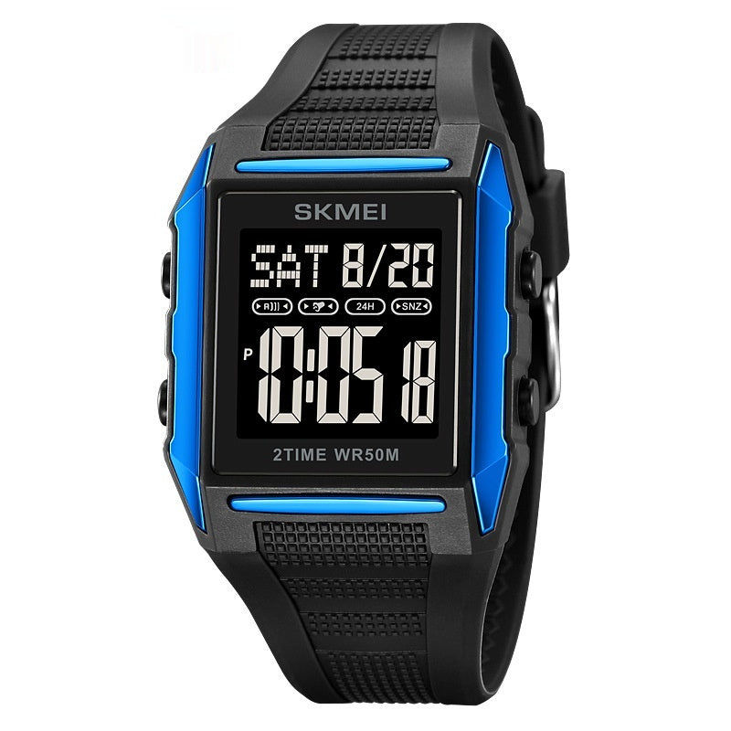 Lightweight Waterproof And Luminous Square Electronic Sports Watcha Classic And Stylish Choice