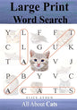 Large Print Word Search: All About Cats - Paperback