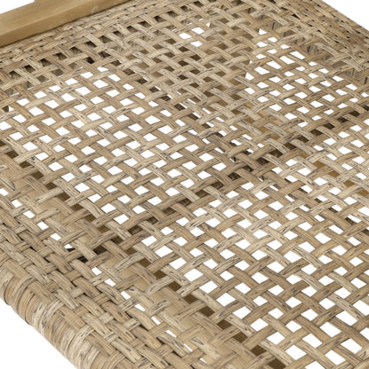 Club Chair Transitional Wicker Light Brown Acacia Frame Set of 2 24x27x28 In