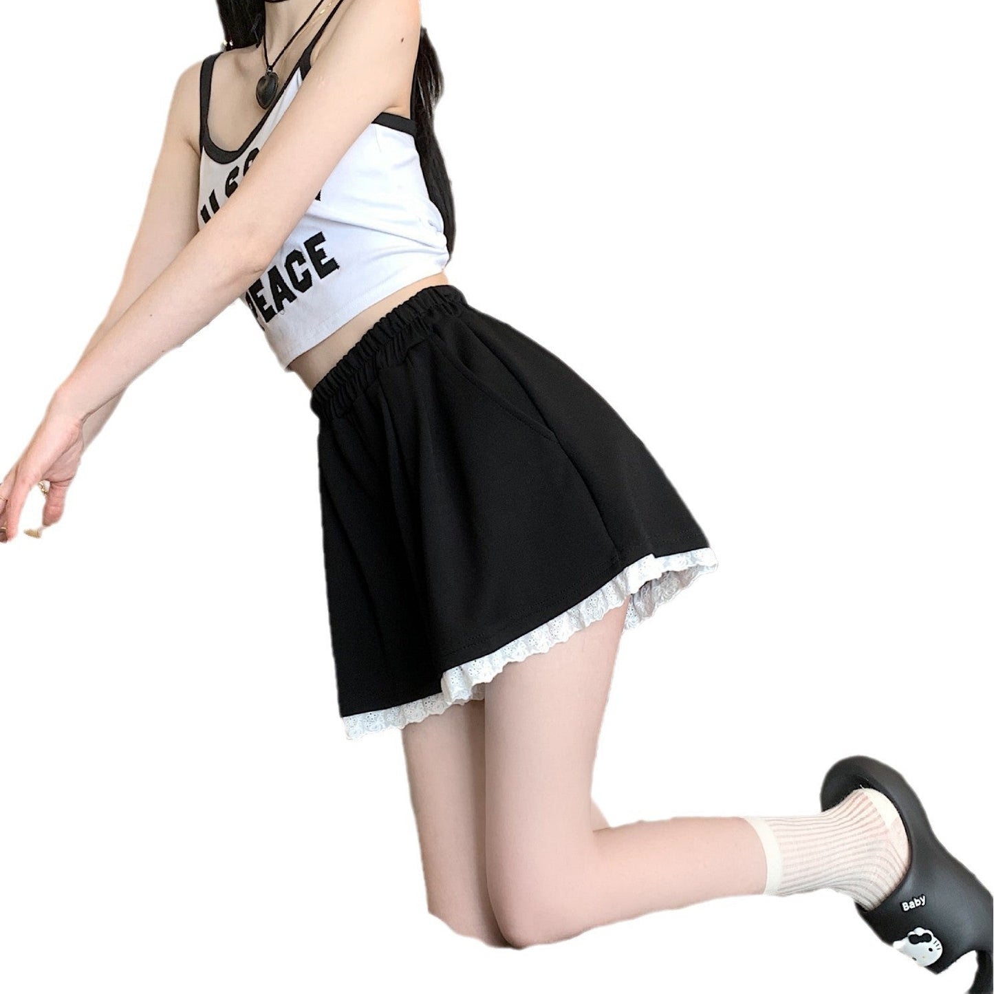 Loose-fitting A-line Wide-leg Hot Pants For Lounging And Working Out At Home