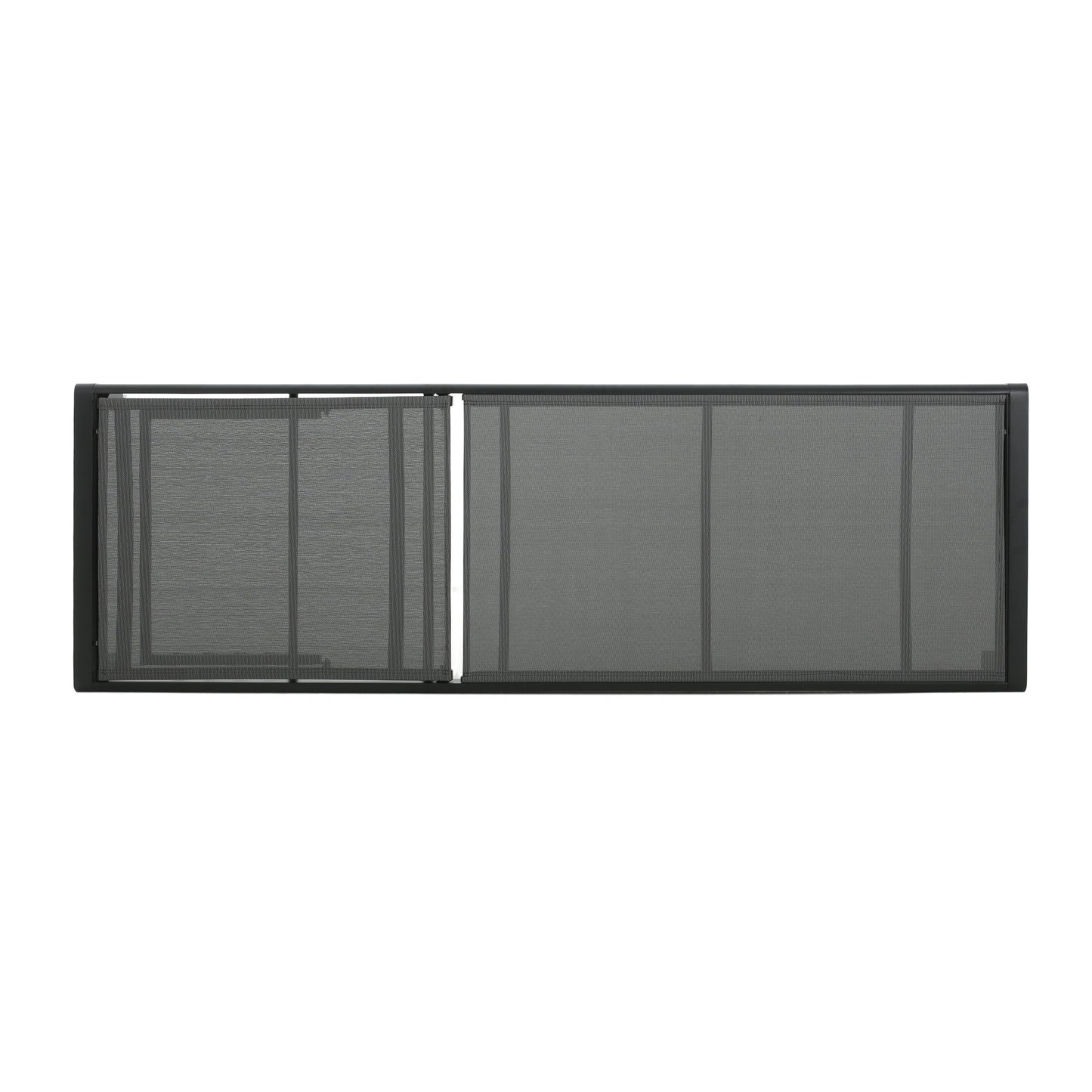 Outdoor Chaise Lounge Mesh Aluminum Black Gray Set of 2 Adjustable 77.5x25 In