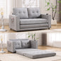 3-in-1 Sofa Bed Futon Tufted Pull-Out Sleeper 55" Light Gray