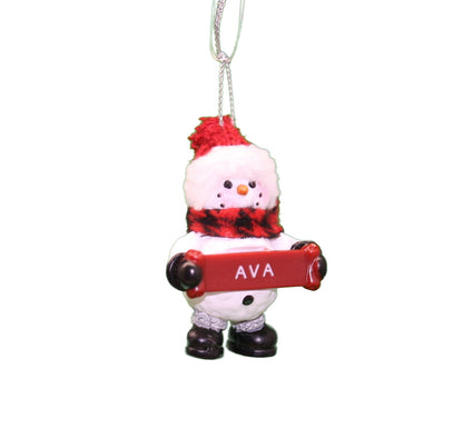 Cozy Snowman Ornament (Letters A - F) -