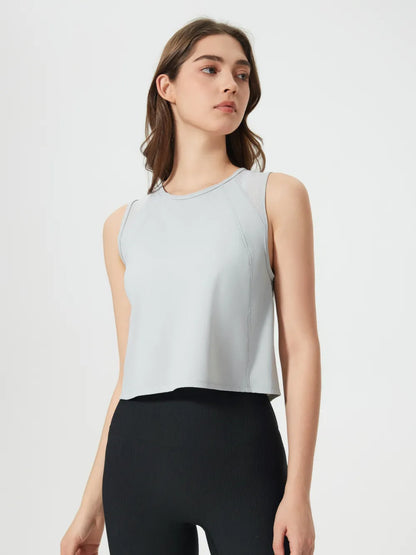 Millennia Round Neck Cropped Active Tank