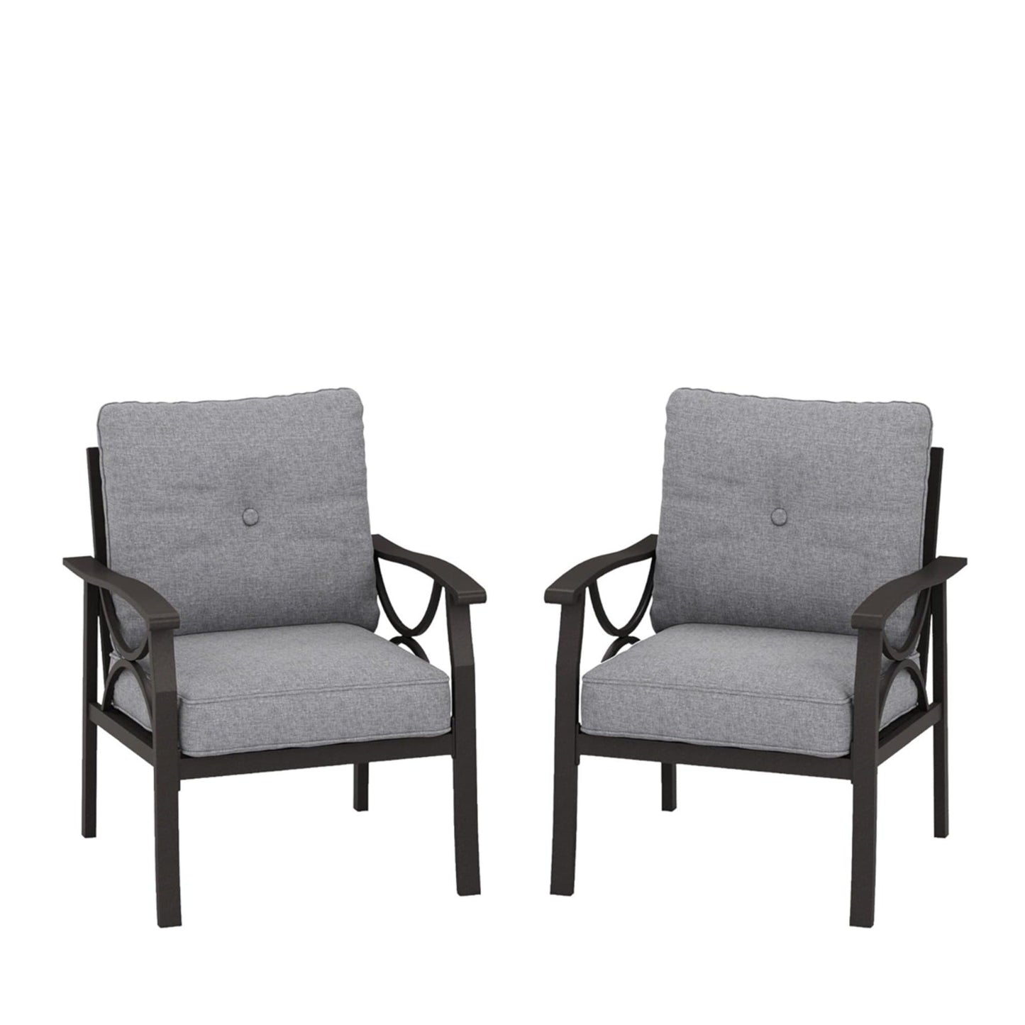 5 Piece Outdoor Patio Set Steel Seats 7 Gray