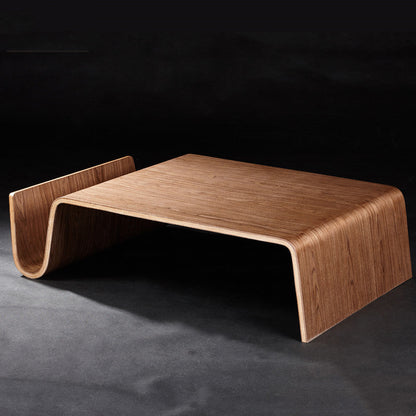Simple Designer Creative Curved Wood Tatami Coffee Table