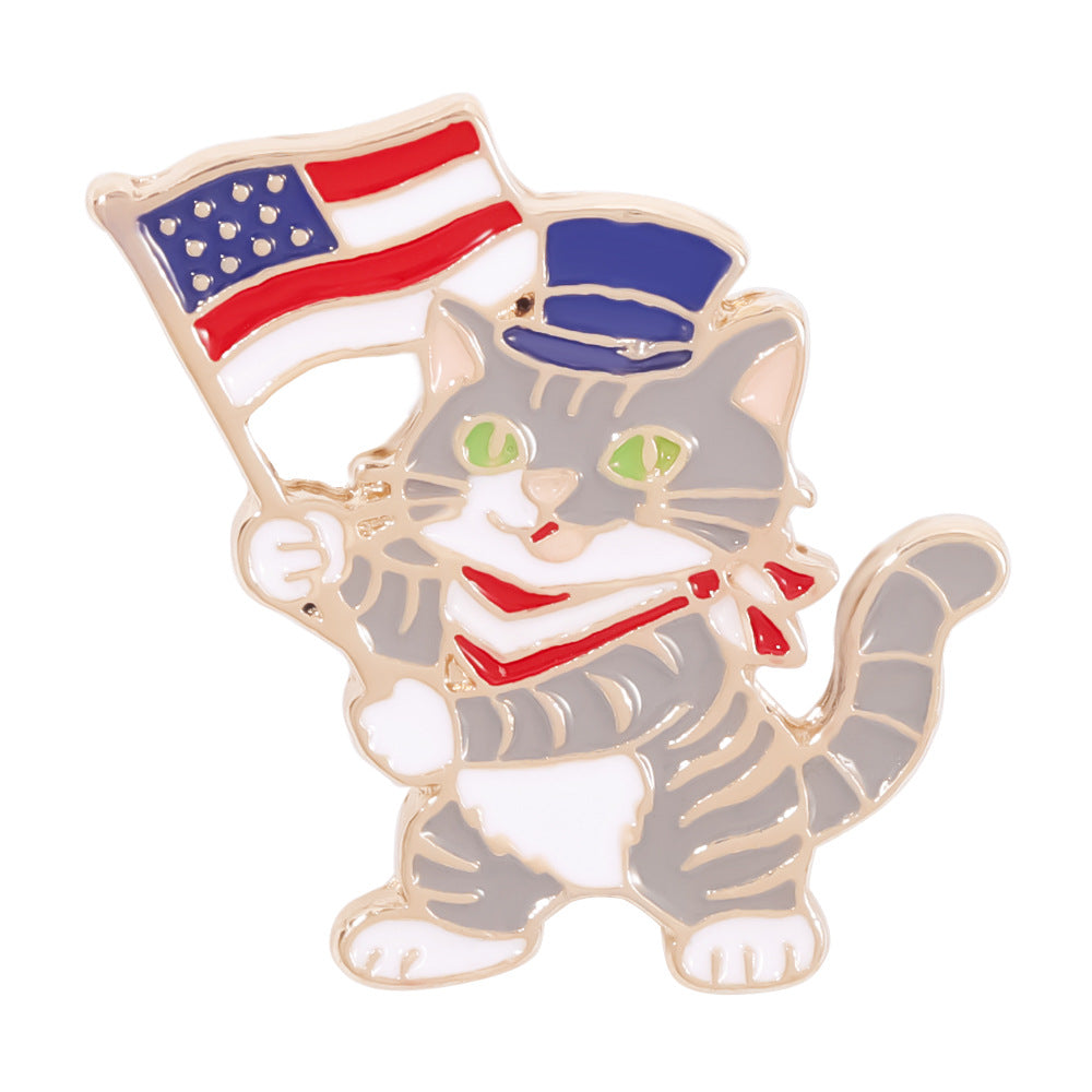 Independence Day-themed Metal Brooch Badge