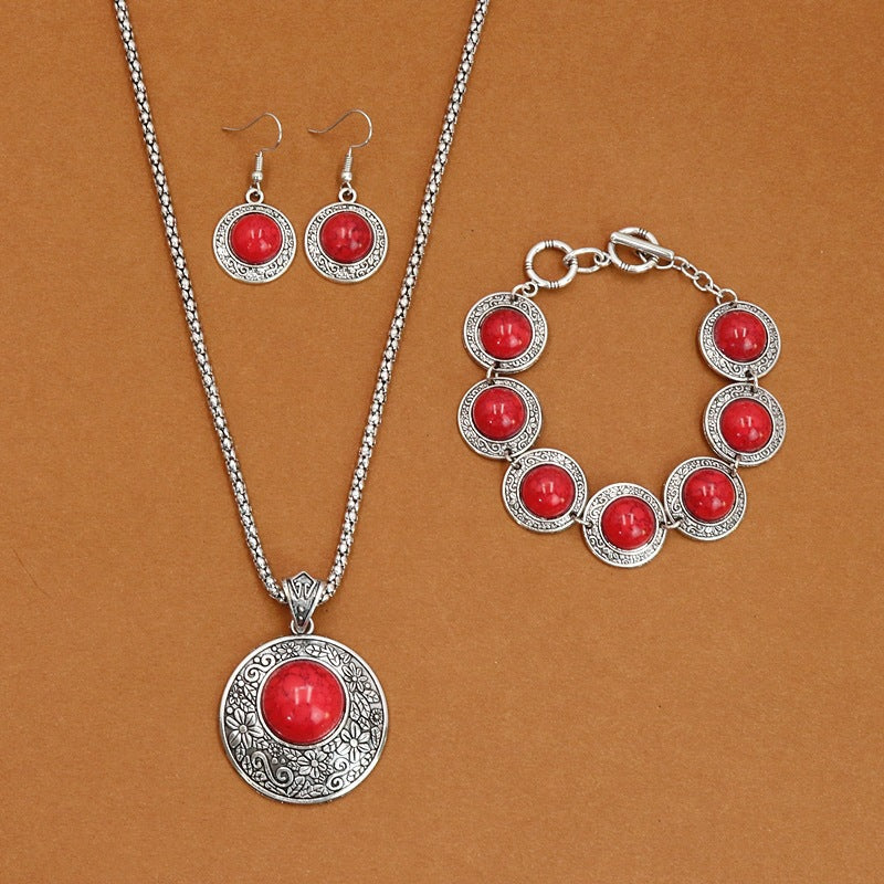 European And American Ethnic Bohemian Turquoise Necklace For Women