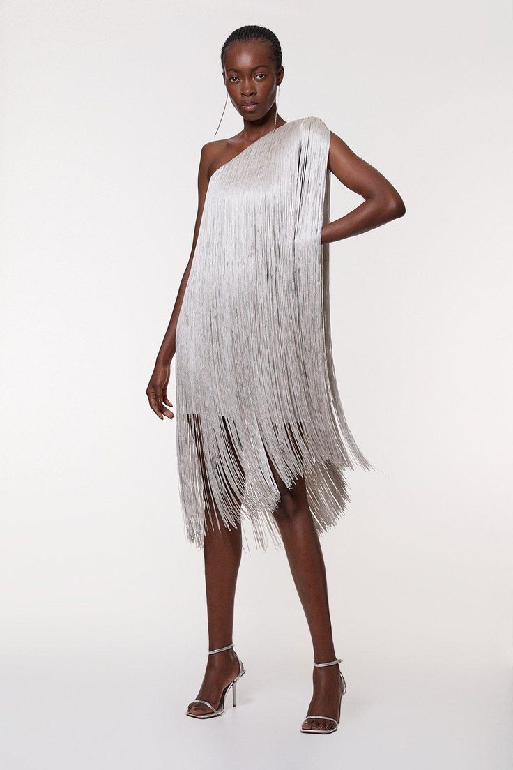 Sleek And Playful Tassel Skirt Party Dress
