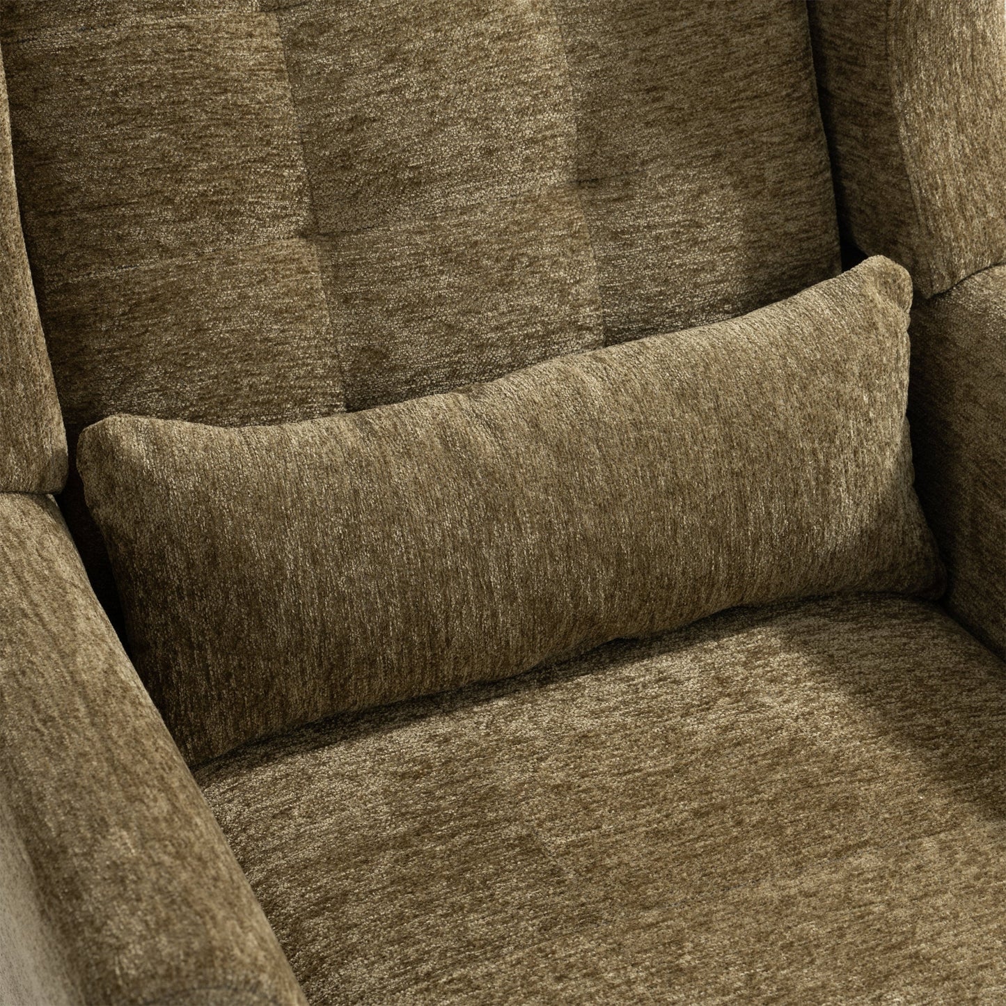 Accent Chair Chenille Olive Green Rubberwood Legs 28x29x38 In 275 LB