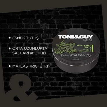 Toni&Guy Matte Finish Hair Styling Cream Wax - 75ml, Strong Hold, Natural Look