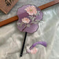 Ancient Style Fan Chinese Style Hanfu Dance Shooting Long Handled Embroidered Classical Double Sided Fan Female Decorative Fan
