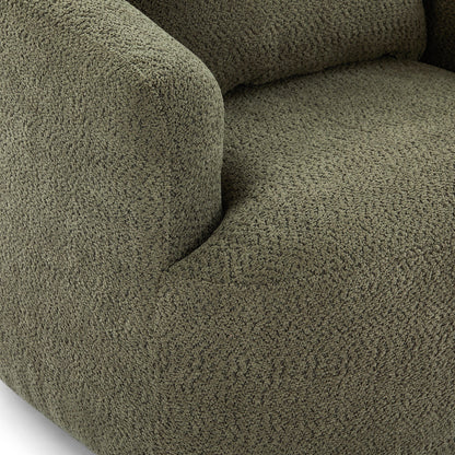 Accent Chair Swivel Barrel Chenille Green 360 Degree Pocket Spring 38 In