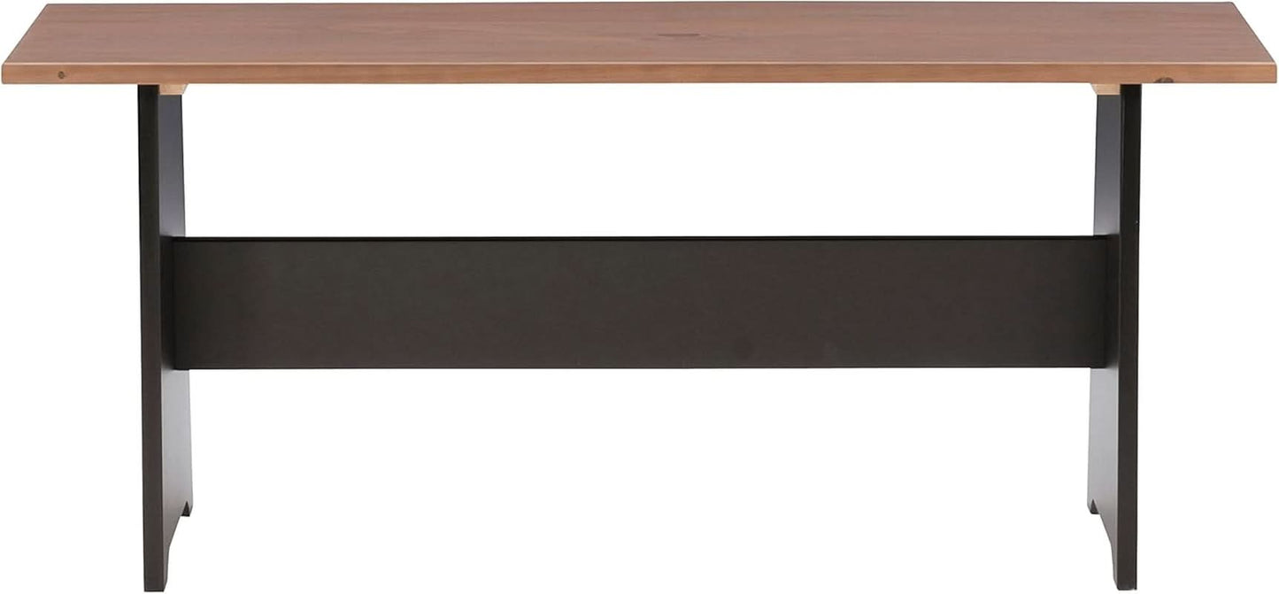 Black Pecan Five Seat Dining Set With Storage Benches