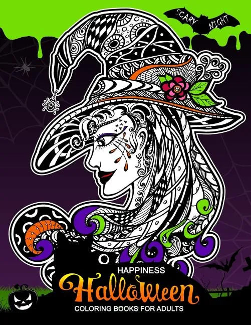 Happiness Halloween Coloring books for Adults: Halloween coloring book for Adults (Pumpkin, Ghost, Witch, Skull, Bat, Mummy, Dracula and other) - Paperback