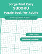 Large Print Easy SUDOKU Puzzle Book For Adults: 50 Large 16x16 Puzzles with Solutions! - Paperback