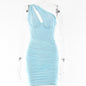 One-shoulder Dress Fashion Design Hot Girl Tight Backless Oblique Shoulder Skirt
