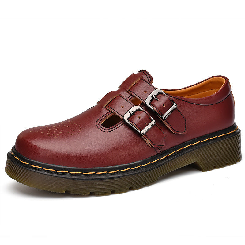 Women's British-style Square-button Retro Casual Loafie Shoes