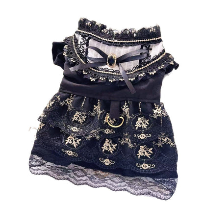 Gothic Golden Skirt Cat Dog Clothes