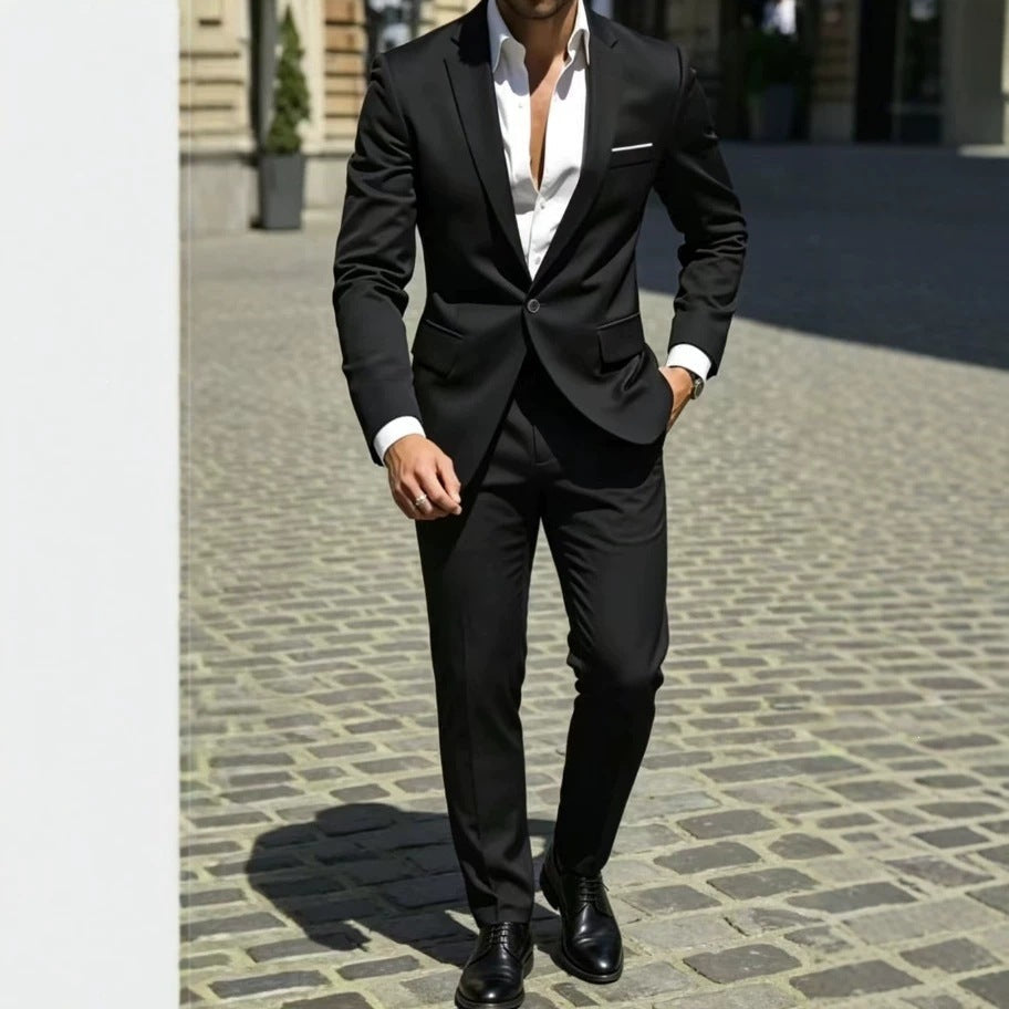 Mens Two-Piece Business Professional Formal Suit