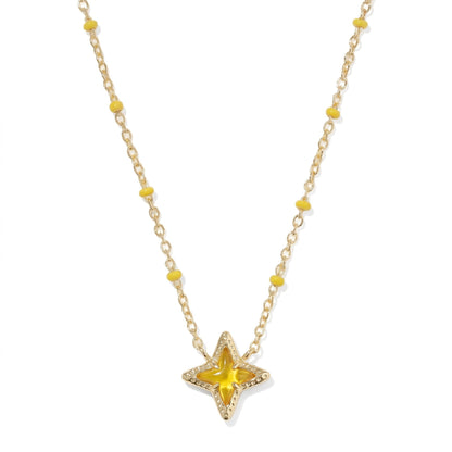 Geometric Irregular Cross And Heart Necklace