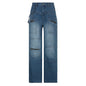 Women's Heavy Zipper Cargo Jeans