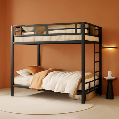 Loft Bunk Bed Twin Over Twin With Ladder And Guardrails