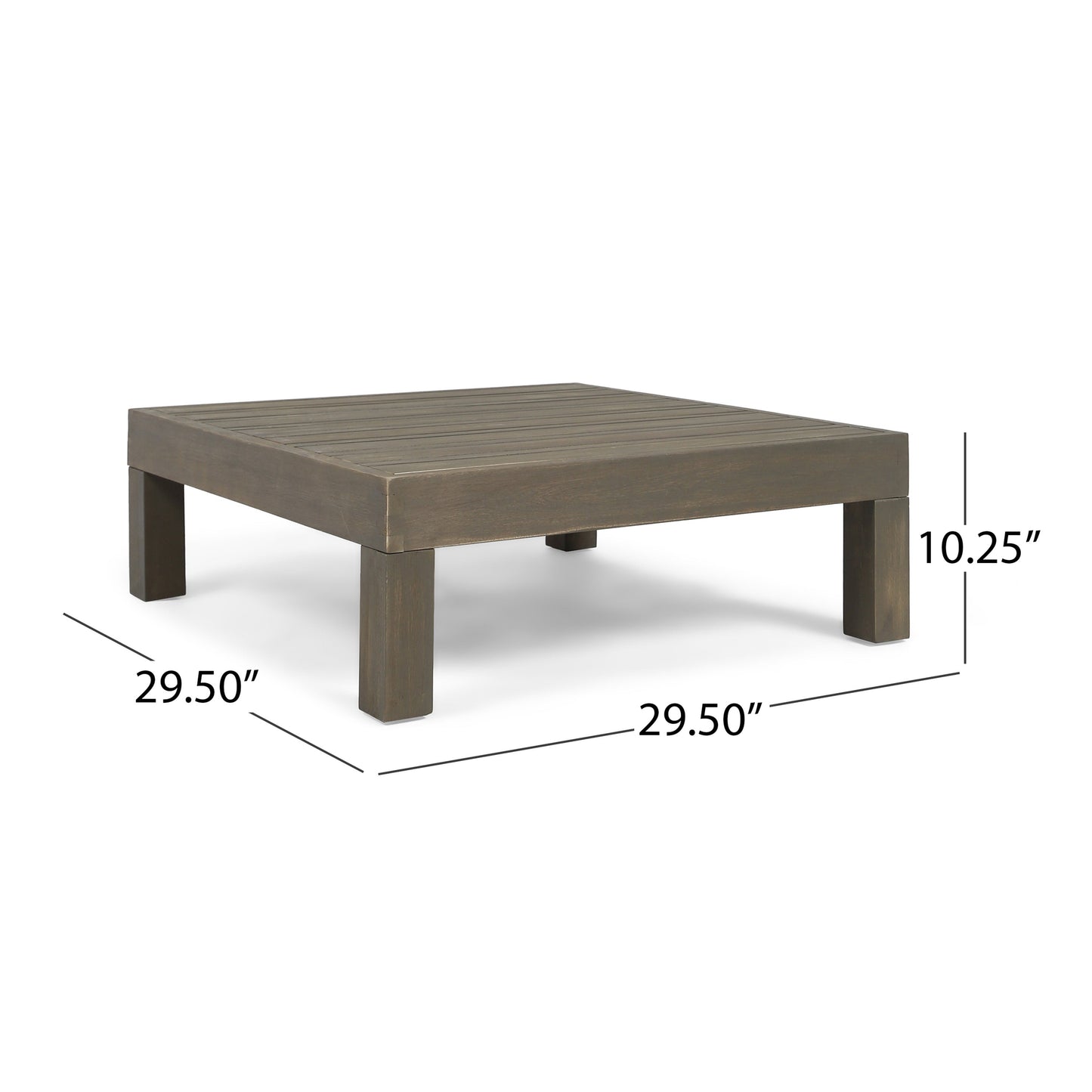 Outdoor Loveseat Set Acacia Wood White Cushion Right Corner Table