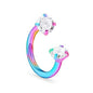 Round Zircon Horseshoe C Bar Nose Ring